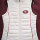 San Francisco 49ers Vest Womens Medium White Puffer NFL Football Team  Apparel GIll