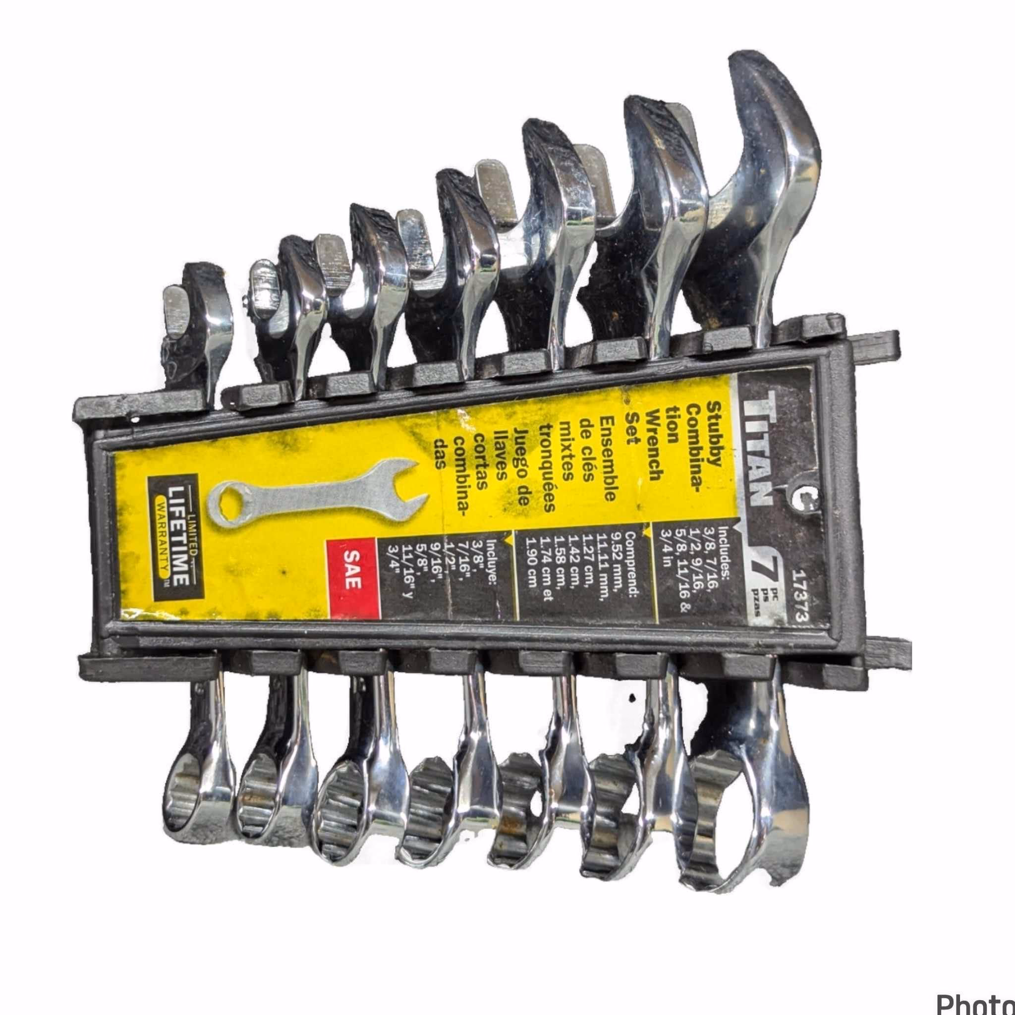 Titan 17373 Stubby Combination Wrench Set SAE