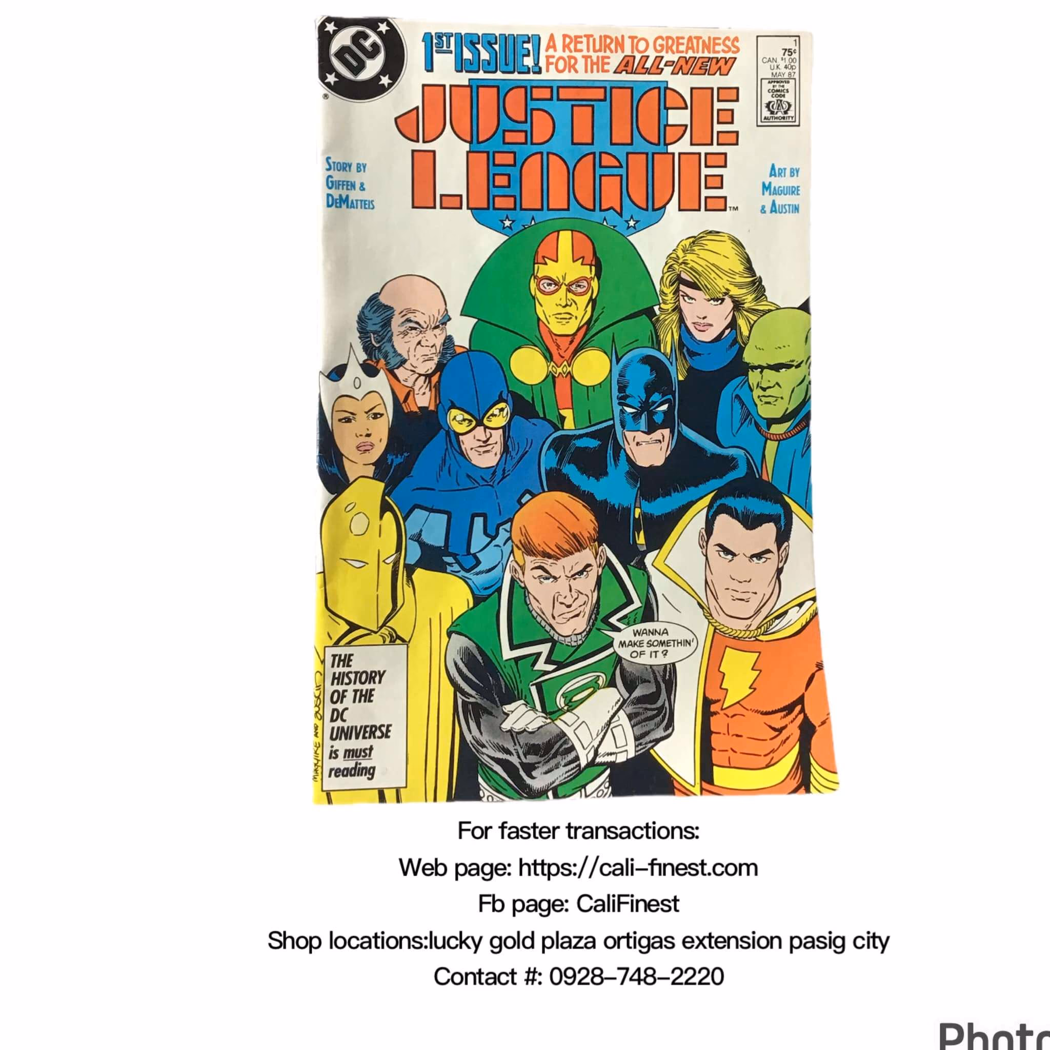 Justice League #1 DC 1987, 1st App Maxwell Lord, Born Again