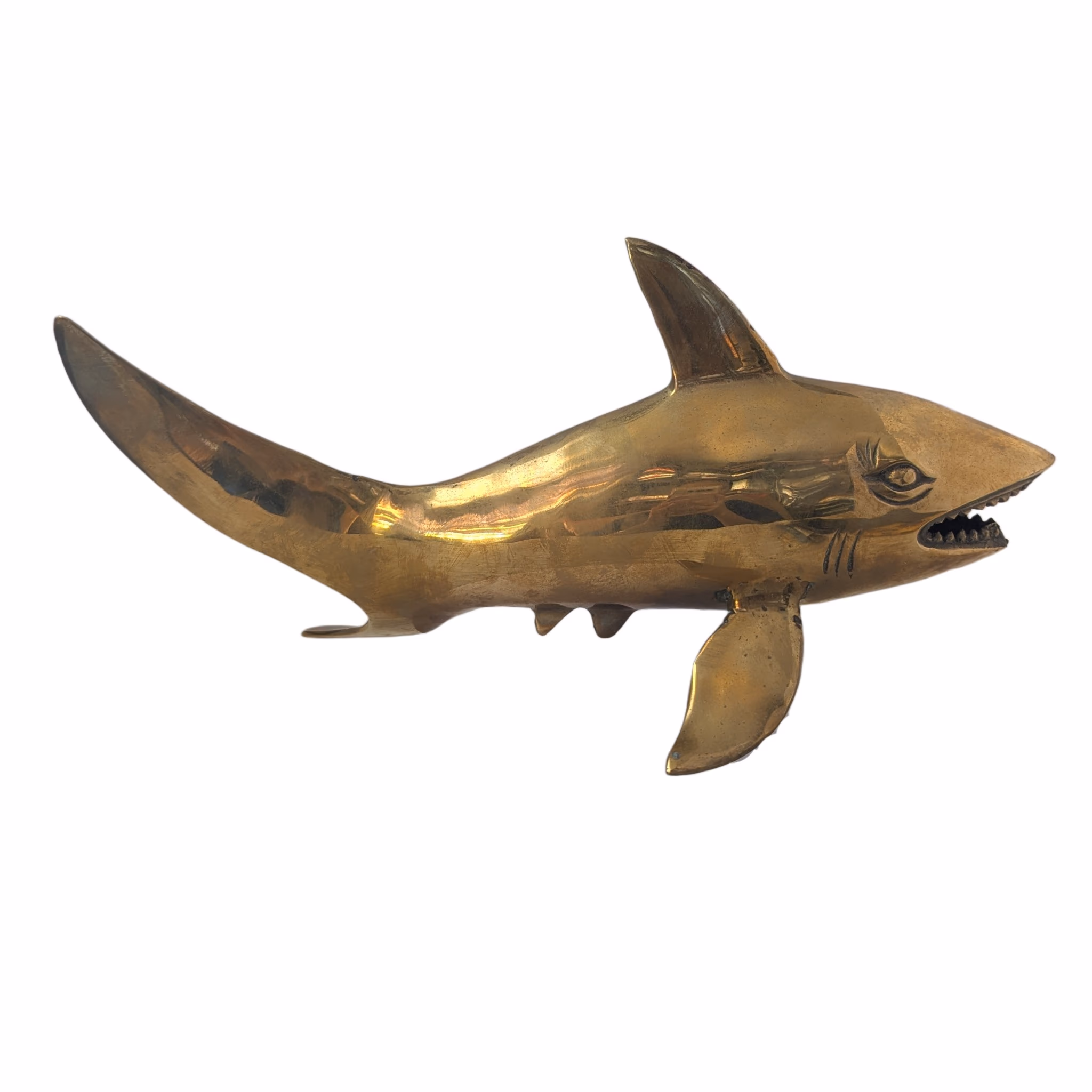 Large Brass Shark display figures