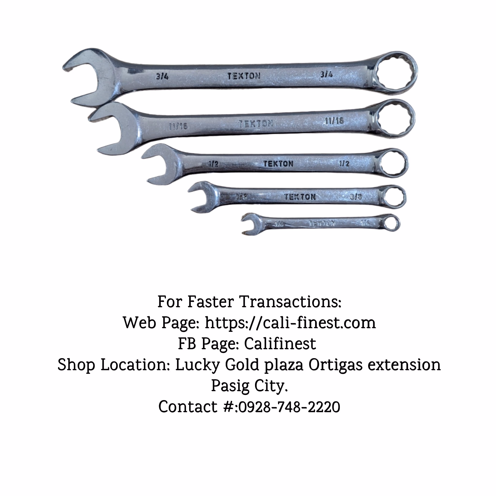 Tekton Combination Wrench 5pcs SAE