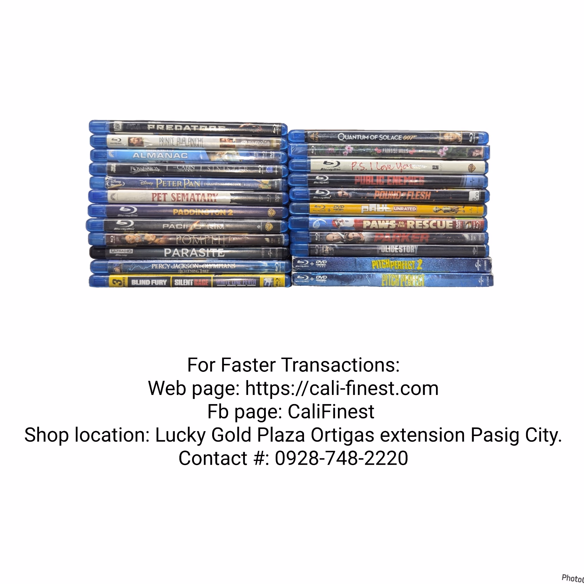 Blu Ray Movies Title P and Q Region A 