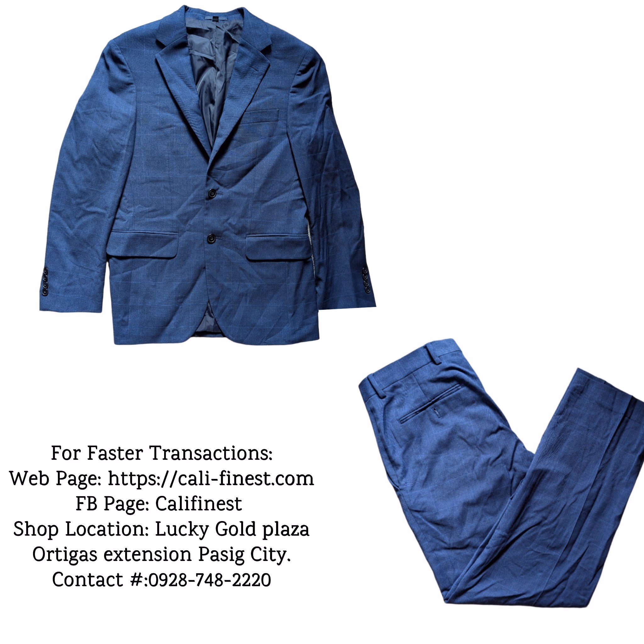 Jos A Bank Tailored Fit 100% Wool Blazer Coat Navy for Men T#193