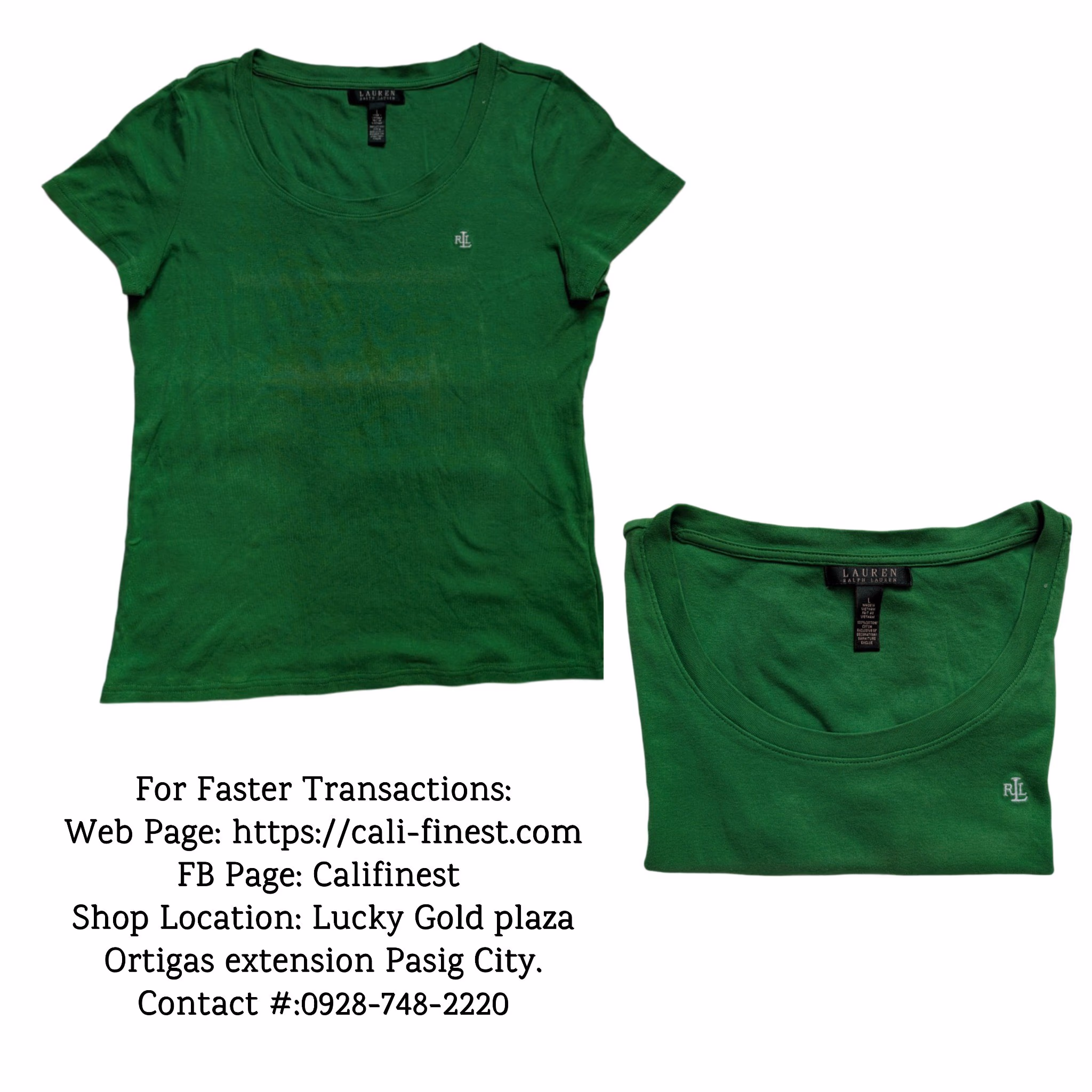 Ralph Lauren Cotton Jersey Crewneck T-Shirt for Women  T#199 