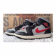 Air Jordan 1 Mid Black college grey Gym Red For Women   S#490 