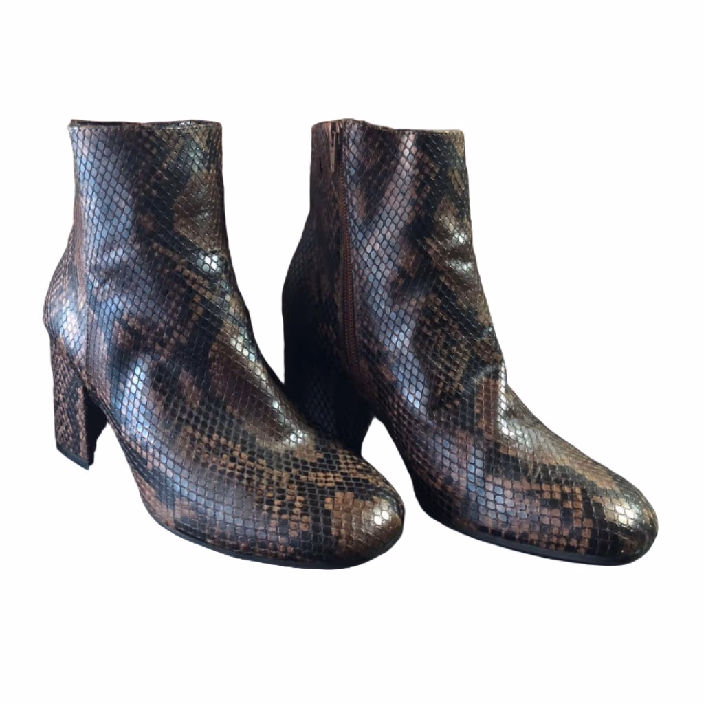 A New Day Women's Boots Taupe Snake Snakeskin Print, Size 7W  S#181