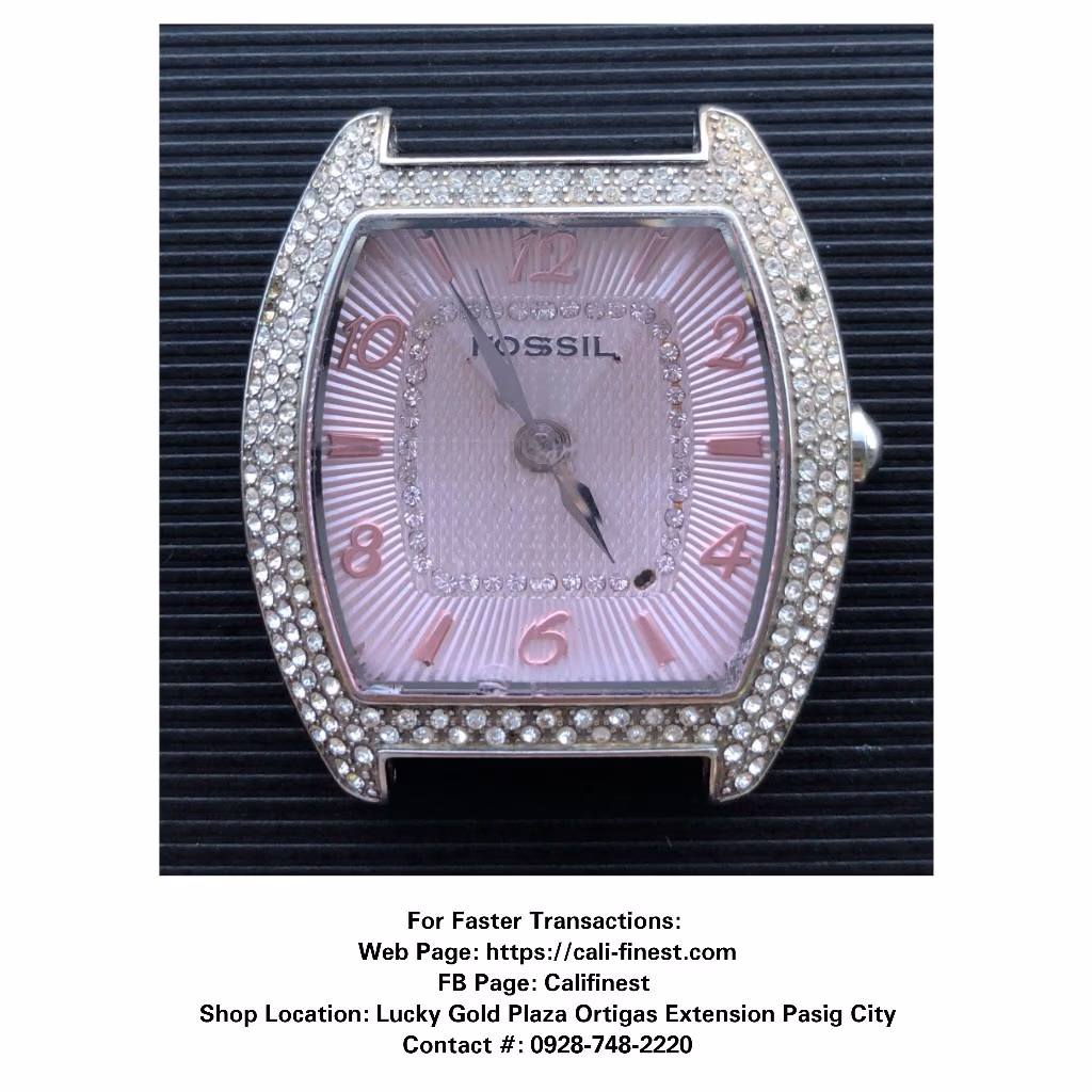 Fossil F2 pink dial, a crystal-studded bezel  face only