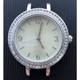 Vivani women's silver-tone quartz watch with a crystal-studded bezel. 