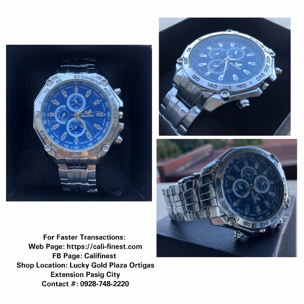 ORLANDO MEN'S Quartz STAINLESS STEEL LUXURY SPORT ANALOG QUARTZ WRIST Watch