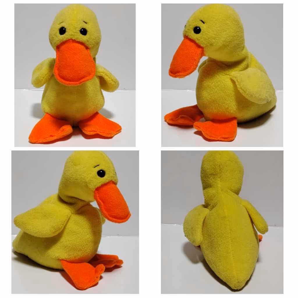 TY Beanie Baby QUACKERS THE YELLOW DUCK