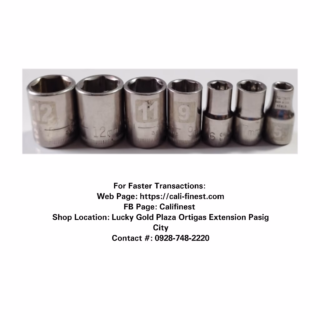 ¼ Metric 6 Point Shallow Socket Craftsman USA 7pcs