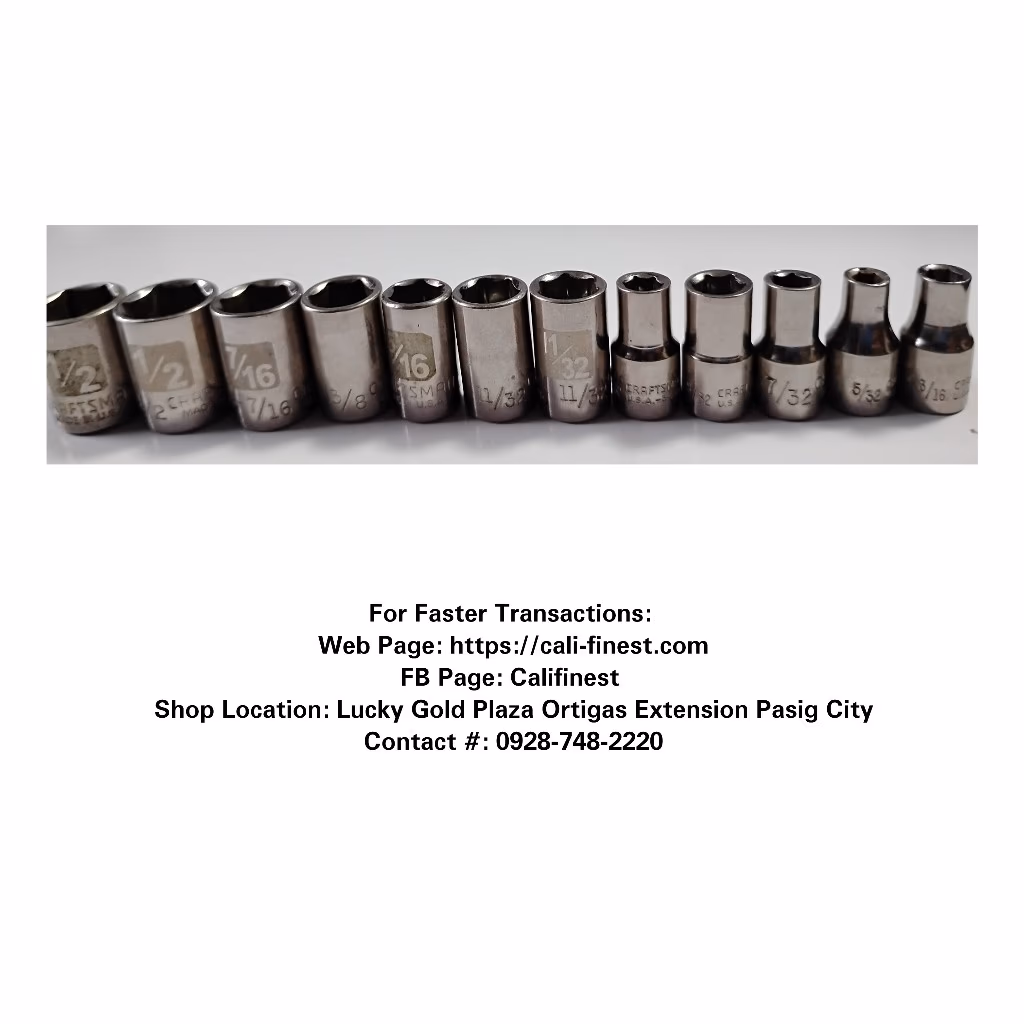 1/4 6Point Shallow Socket Craftsman USA SAE 12Pcs