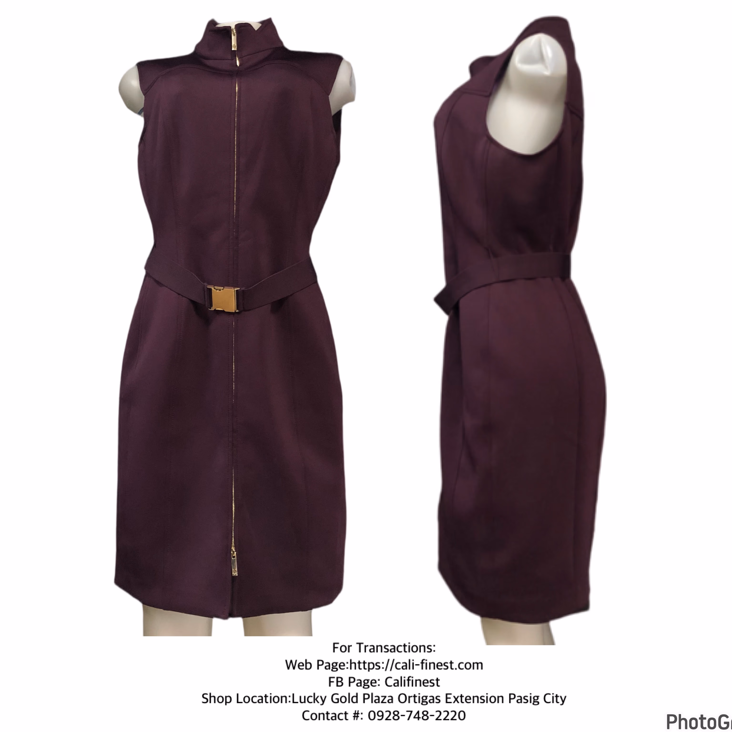 Tommy Hilfiger Women’s Purple Belted Shirtdress