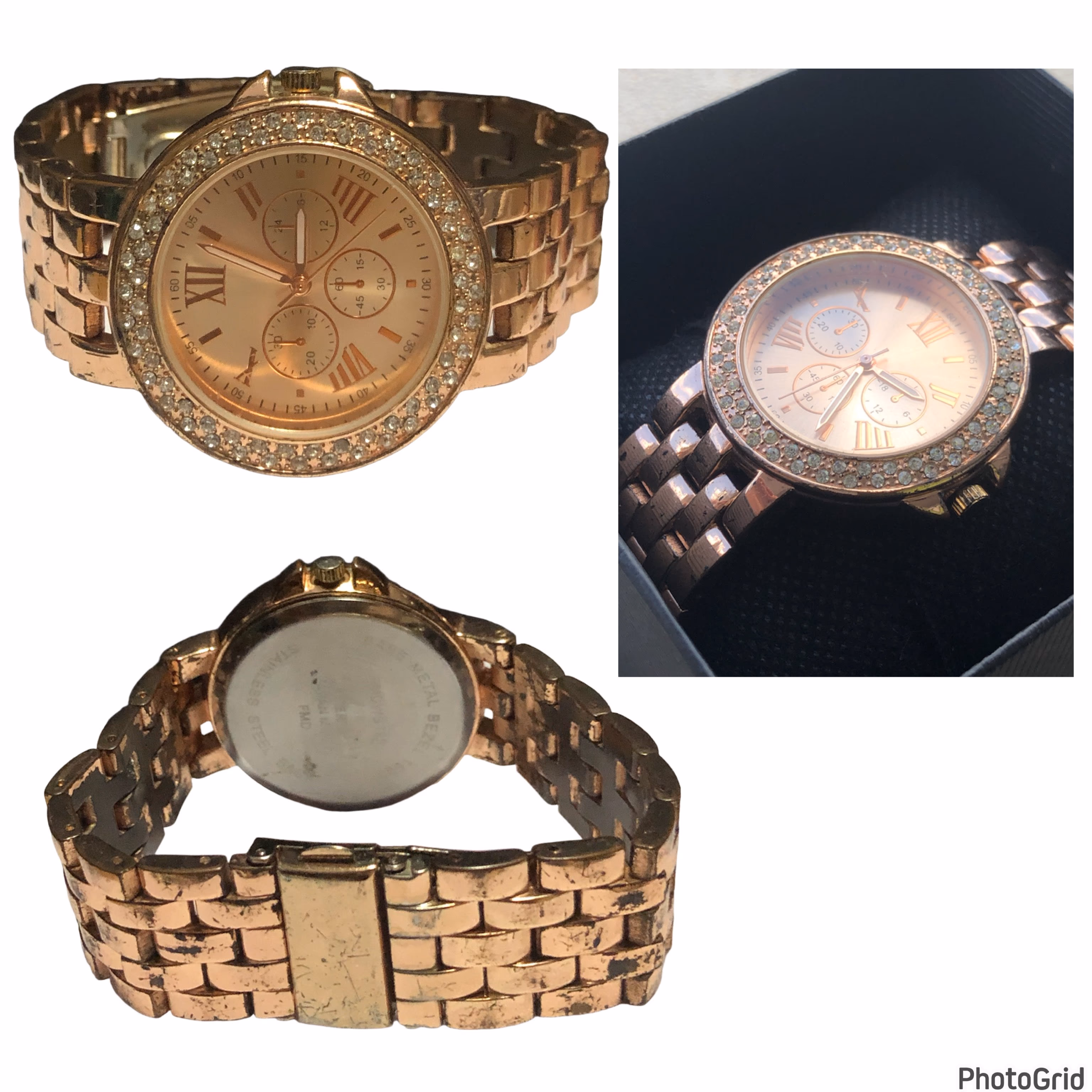 Rhinestones rose gold-plated 