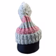 Pink and Off White Beanie Hat