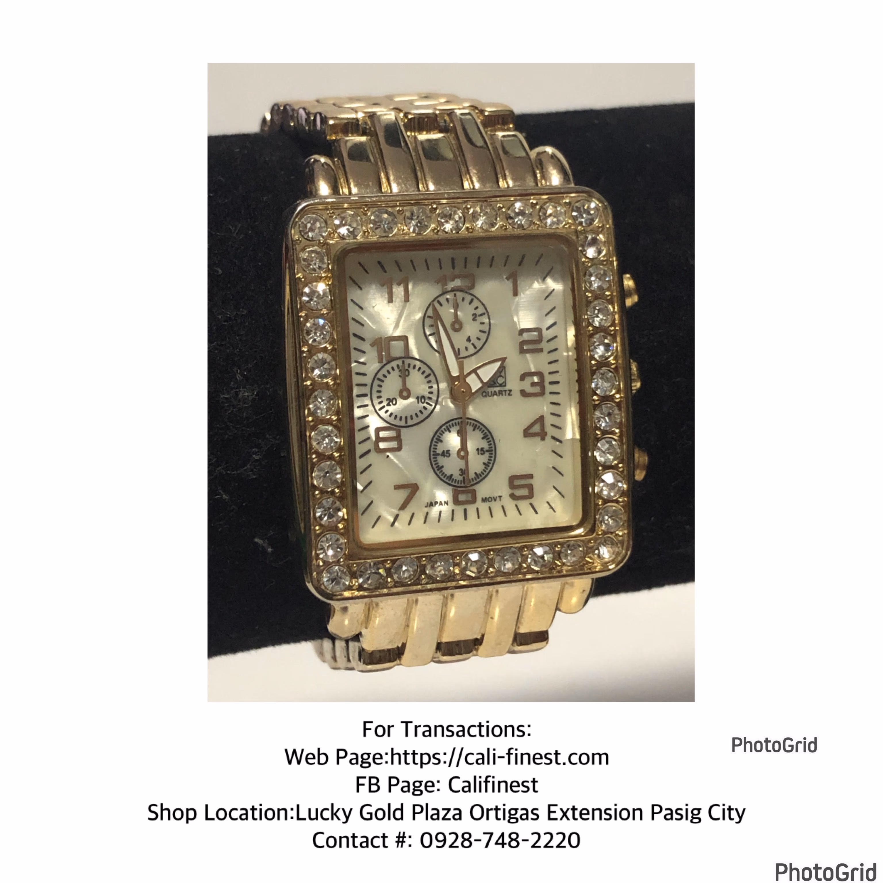 NY&C Quartz Watch Japan Movt Clear Stone St Steel