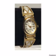 Wristwatch White and Gold Tone Expansion Band Oval Shaped Face