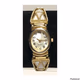 Wristwatch White and Gold Tone Expansion Band Oval Shaped Face