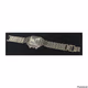 Analog Wristwatch Silver Tone Band Rectangular White Face