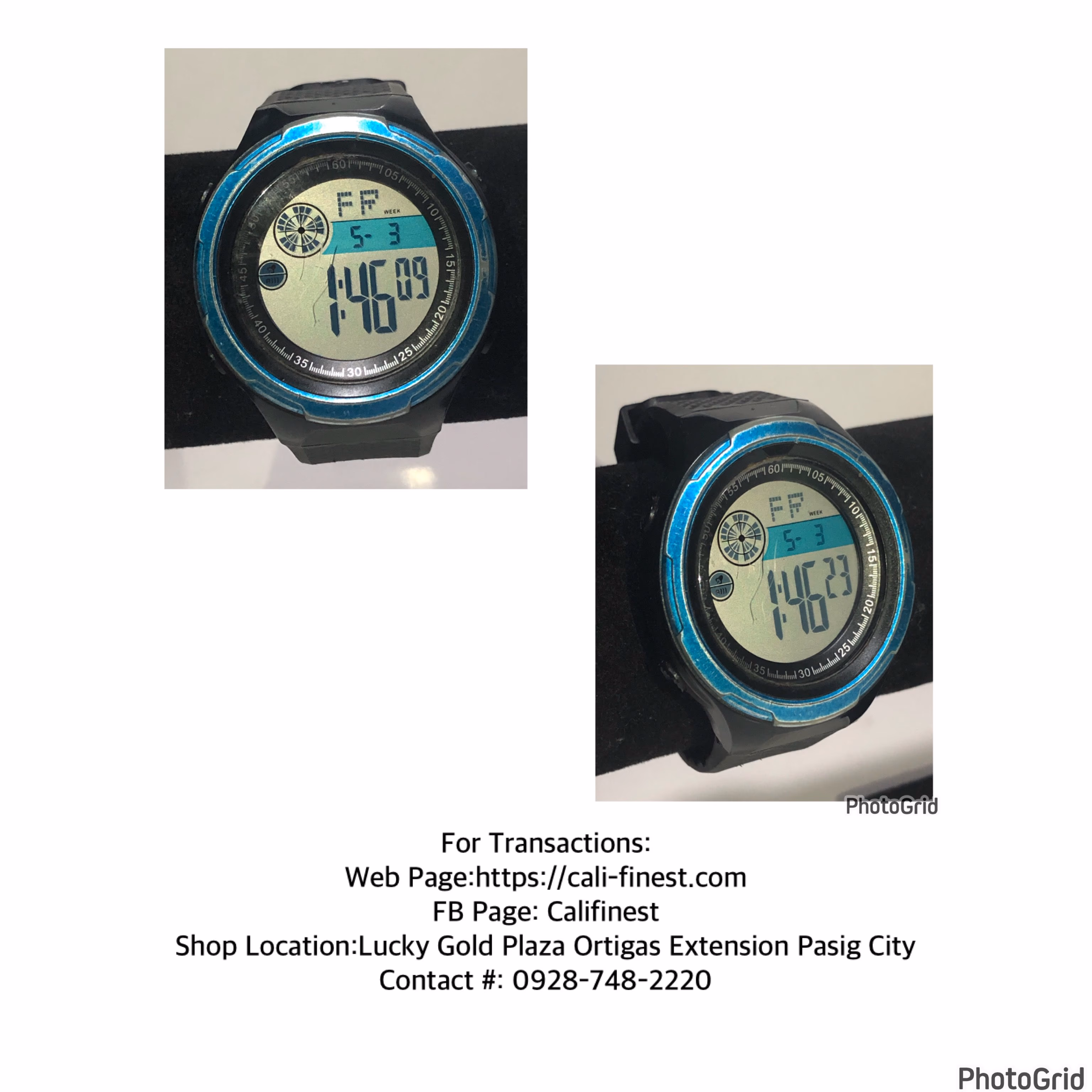 Men’s Digital Watch Black/Blue 