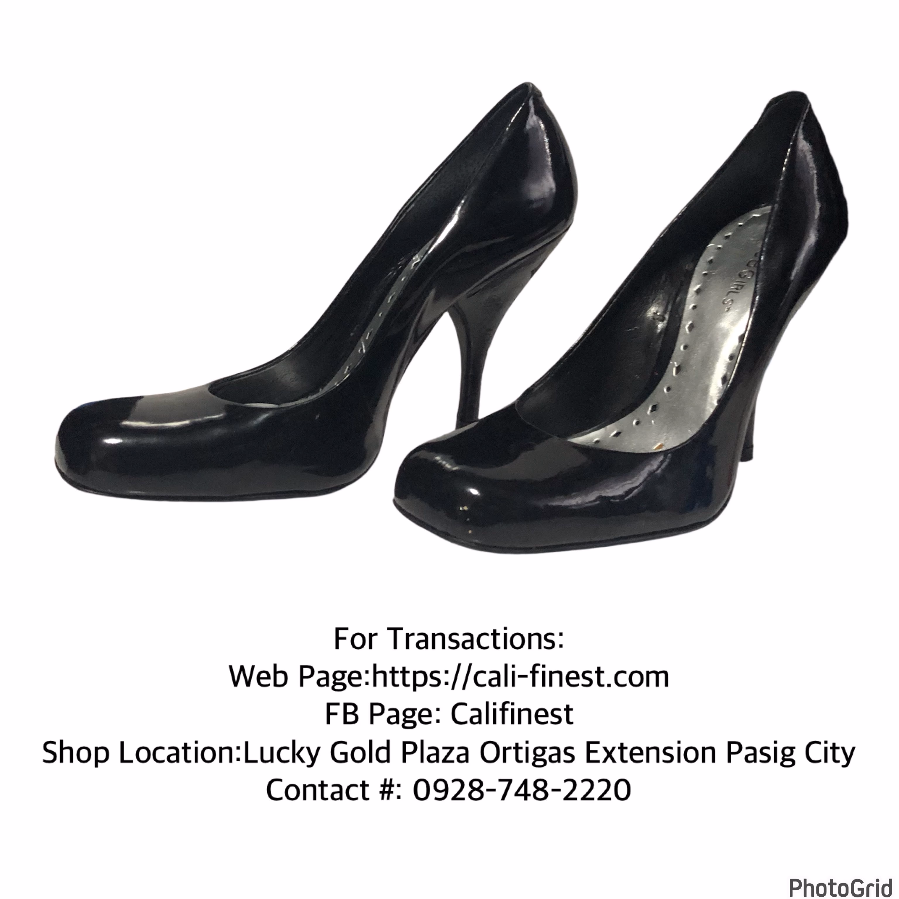 BCBgirls Genuine Black Patent Leather Pumls Heels