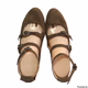  Madewell Julie Brown Suede Triple Ankle Strap Flat