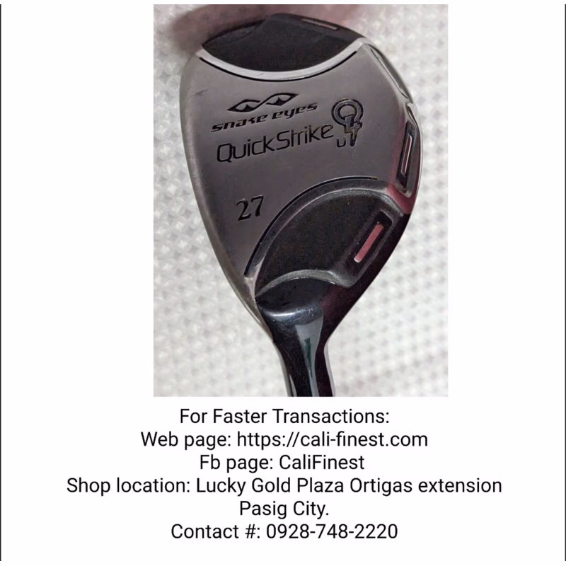 Snake Eyes Quick Strike Q4U Hybrid 27 Degree Golf Club RH Rflex Graphite  Shaft left handed