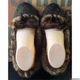 Slippers Gold Sparkle Faux Fur  Washable 