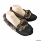 Slippers Gold Sparkle Faux Fur  Washable 