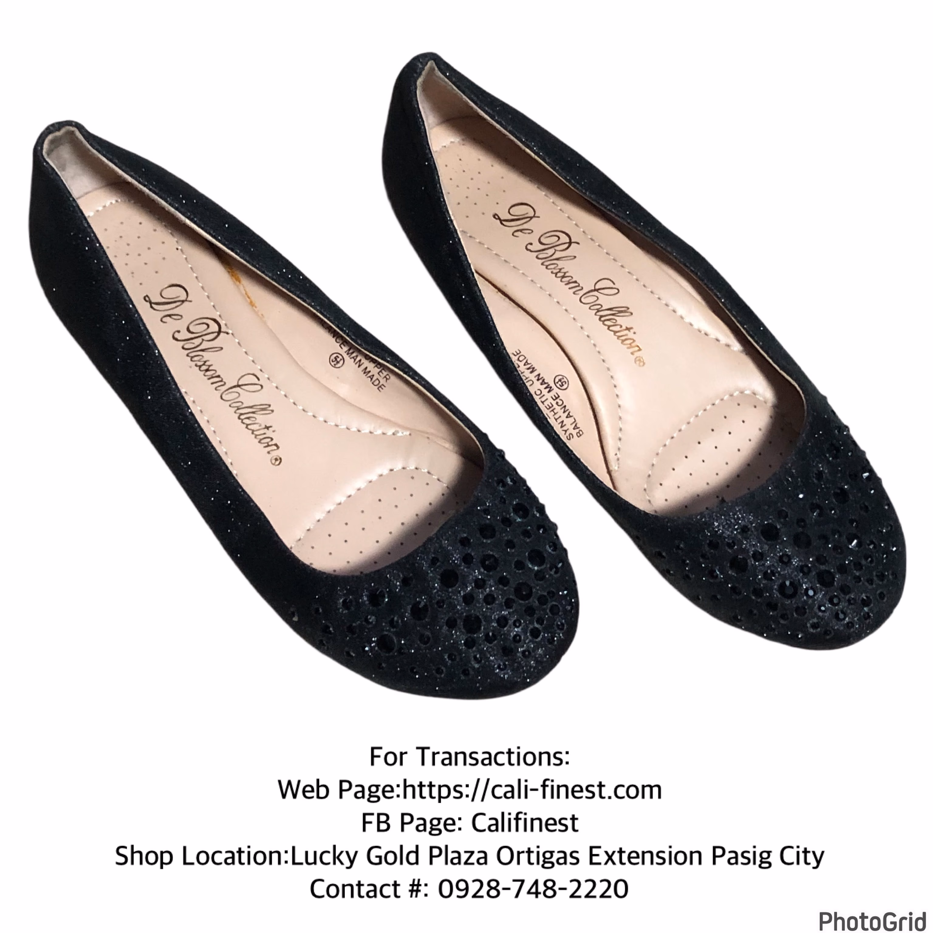 De Blossom Collection Flat Sandals Black