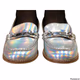 Victoria’s Secret women’s silver holographic loafers