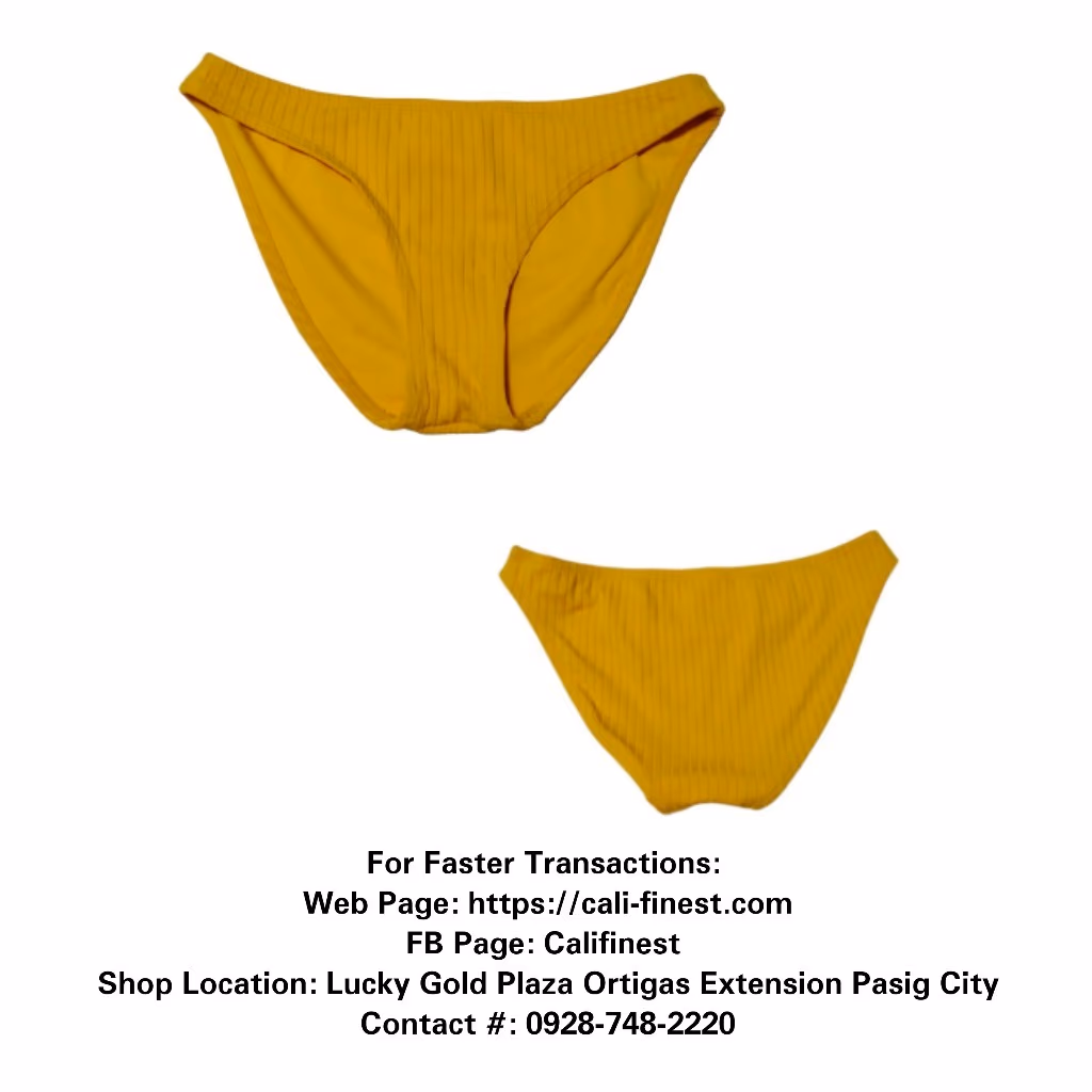 Xhilaration Women's Size M Bikini Bottom Hipster Ribbed Mustard yellow