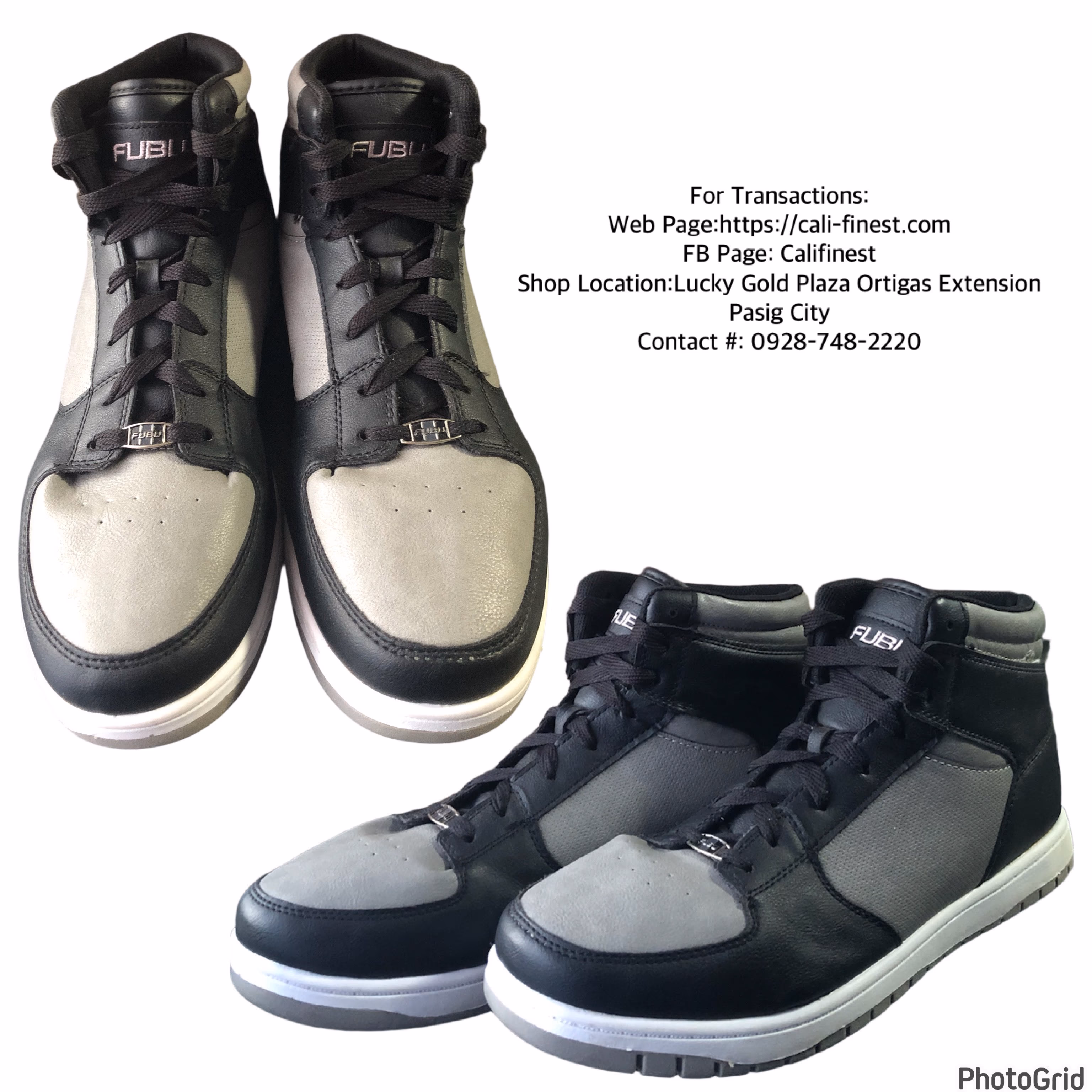 FUBU Men’s MFB Heritage Gray Black Basketball High Top 