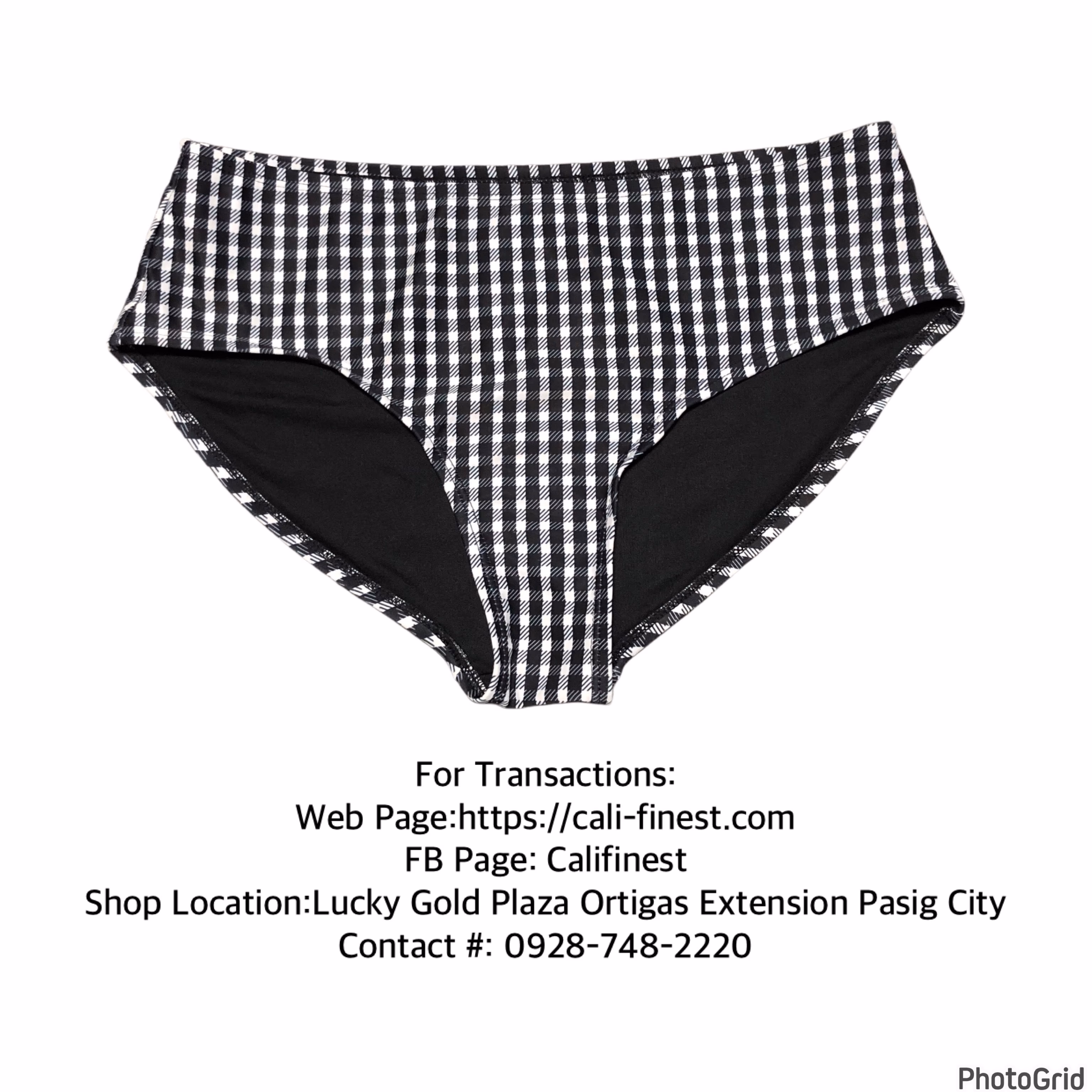 Old Navy Black and White Gingham high-waisted Bikin Bottom
