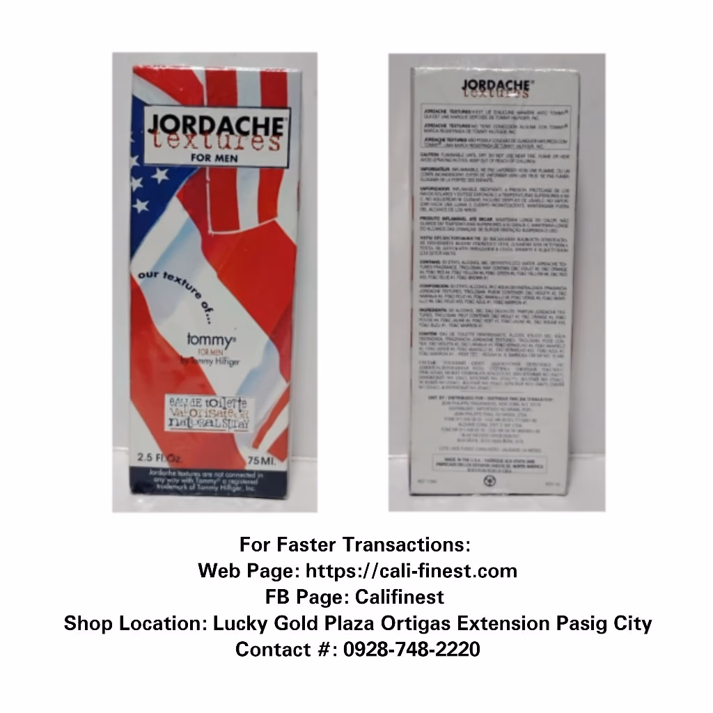 Jordache Textures for Men Tommy Hilfiger Eau de Toilette Natural Spray 2.5 Fl.Oz