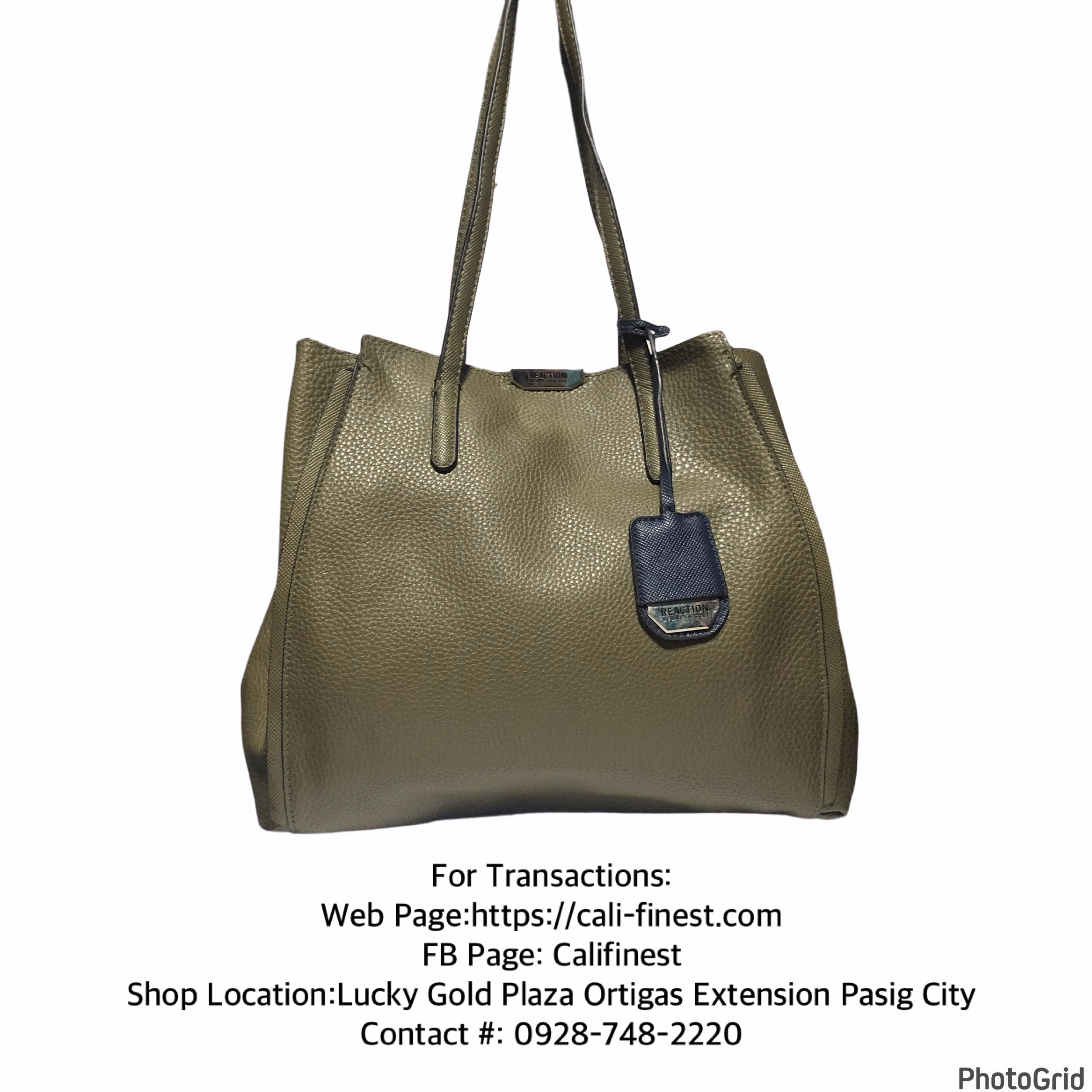 Kenneth Cole Reaction Willowbrook Satchel purse handbag Olive green