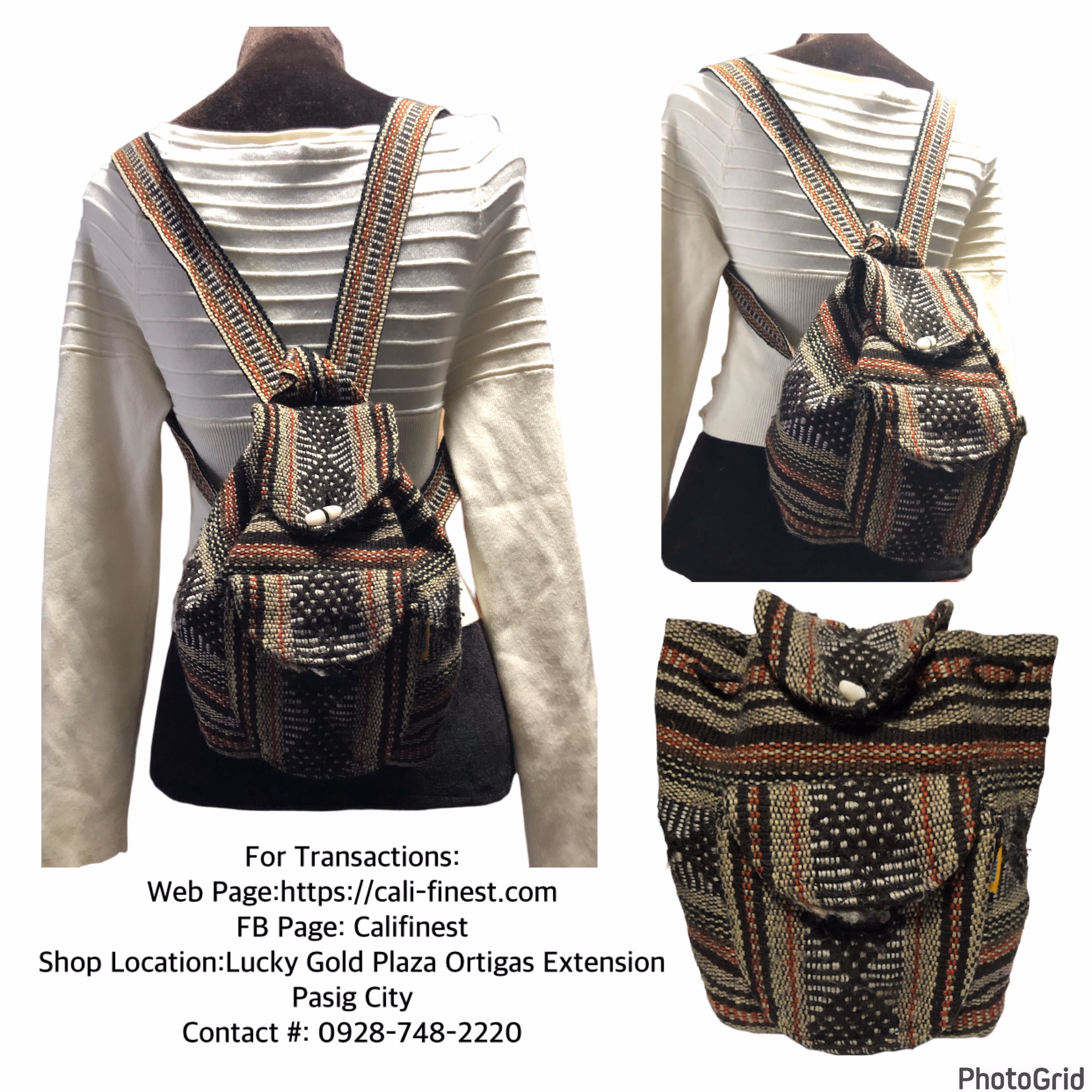 Pinzon ~Backpack Shades of Brown/Red/Black/White 