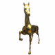 Large Mid Century Brass Horse 18 inch Tall Decorative Equestrian Statue