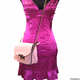 Light Pink Women’s Shoulder Bag with a gold chain Strap