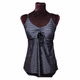 Time and Thru Top Black Striped Swimsuit 