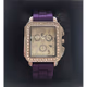 CC Rhinestone Watch with Purple Silicone Watchband Charming Charlie
