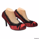Funtasma pleaser High Heel Red Satin Pleated Pump 