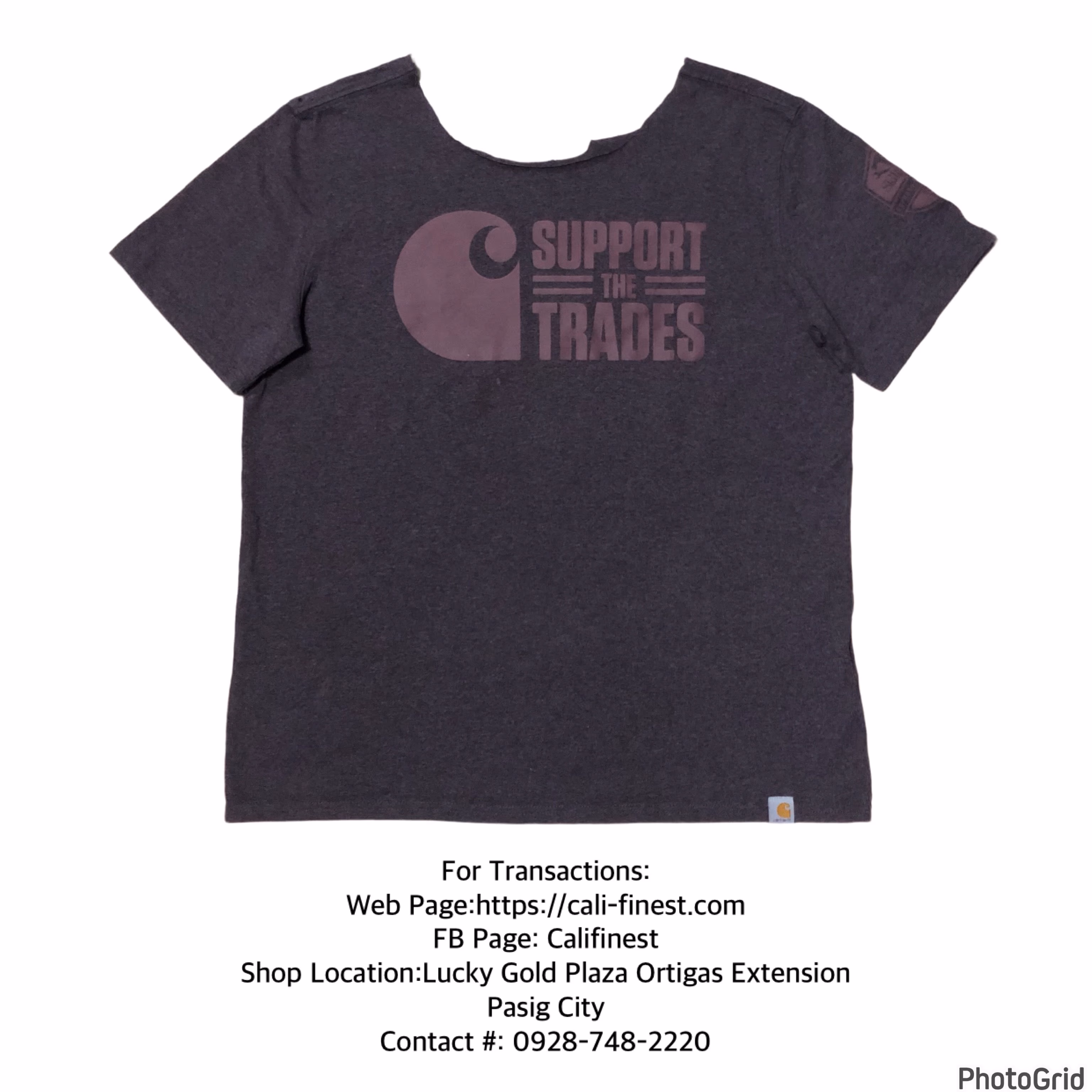 Carhartt Womens Purple Loose Fit Support The Trades Work T-shirt
