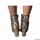 Enzo Angiolini Black and Gold Sequined Open Toe Bootie