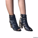 Enzo Angiolini Black and Gold Sequined Open Toe Bootie