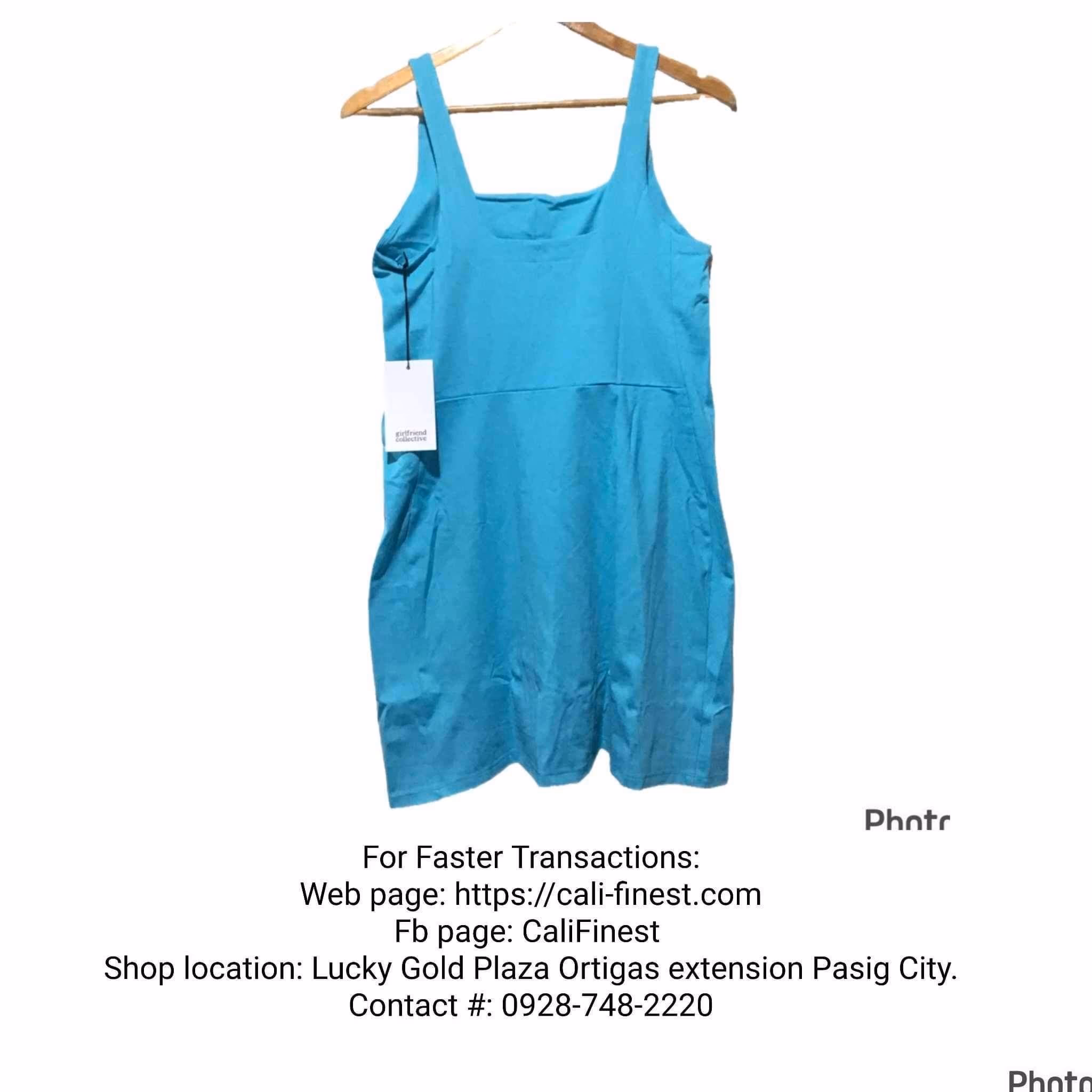Girlfriend Collective Turquoise BioCompressive Tommy Dress