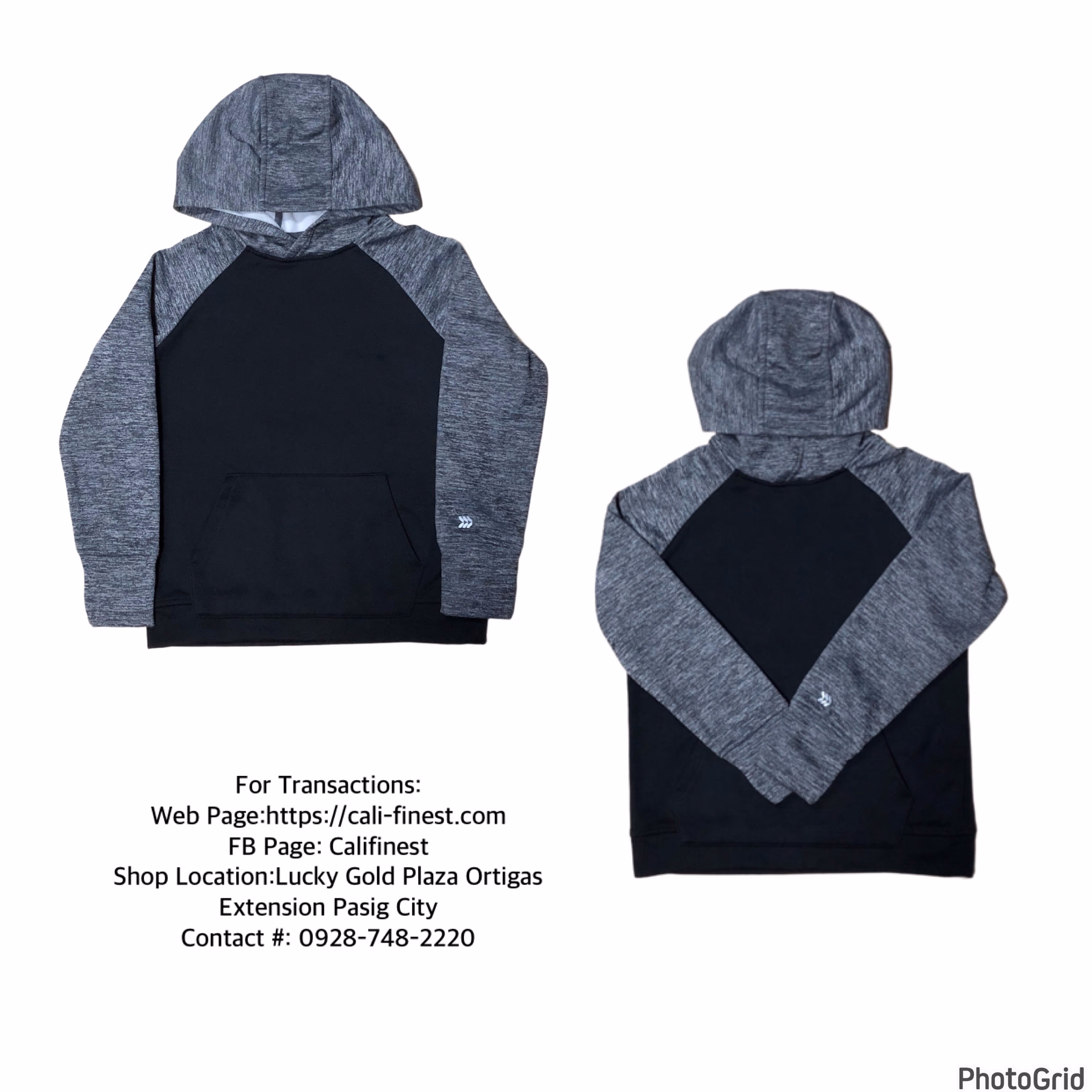 All in Motion Boys Heather Gray and Black Hoodie