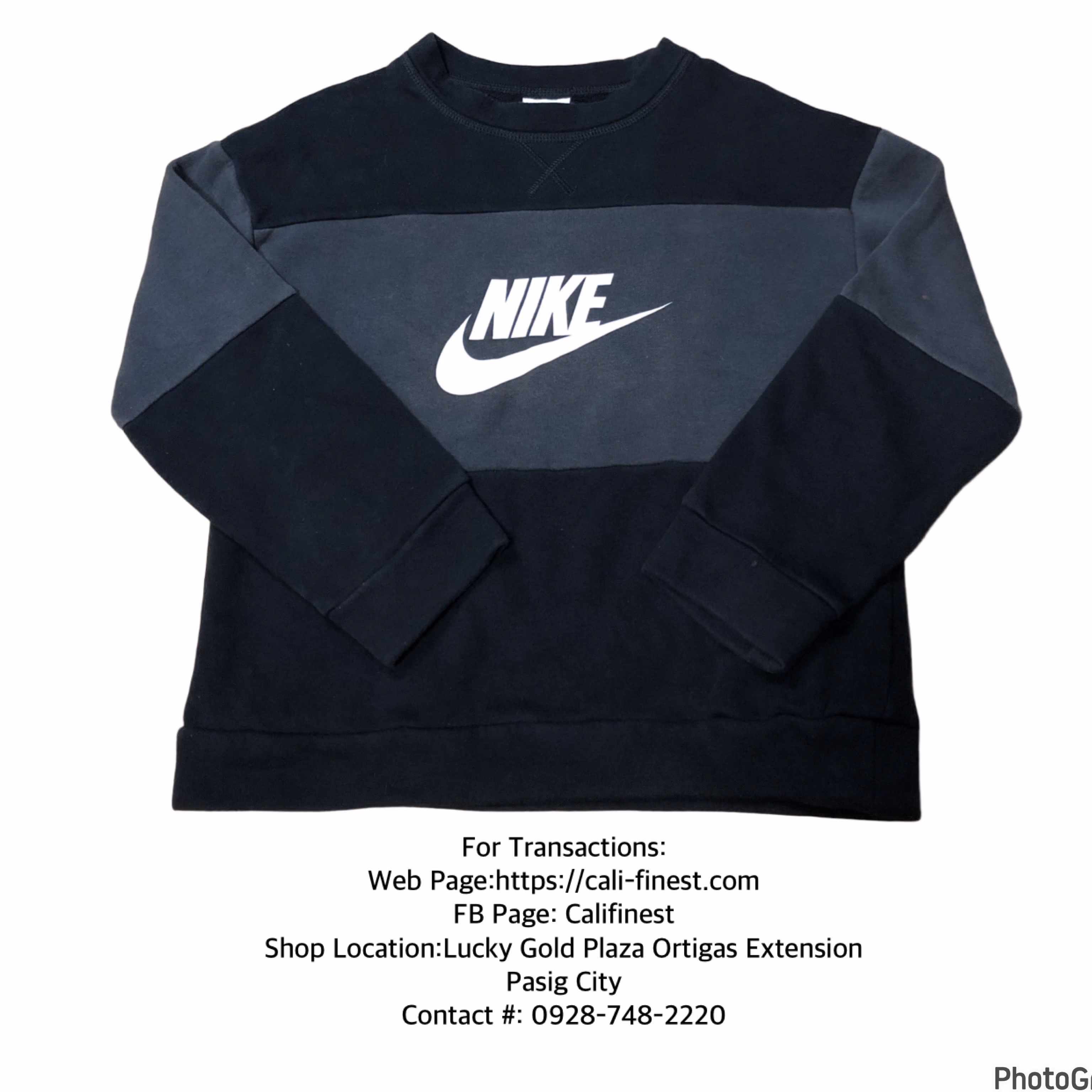 Nike Sweater Boys Kids XS Black Crew Neck Casual Fleece Sweatshirt Pullover