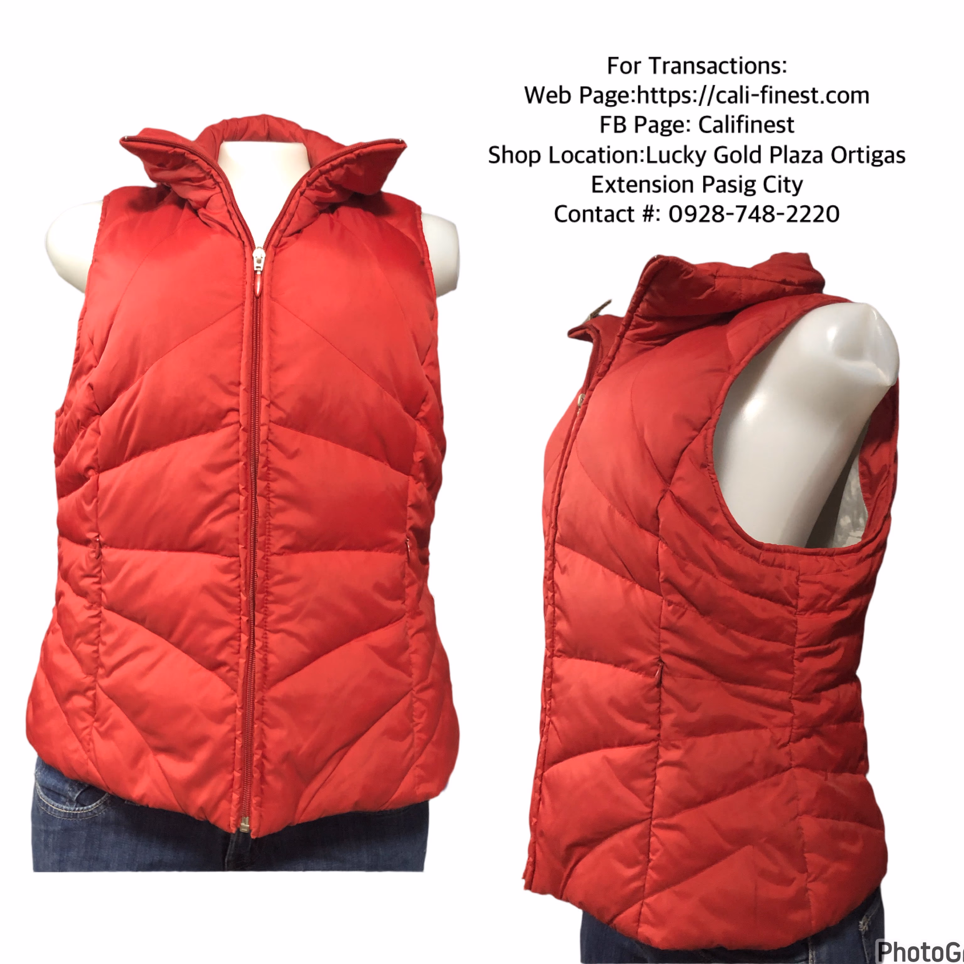 Kenneth Cole Reaction Down Vest Red For Women