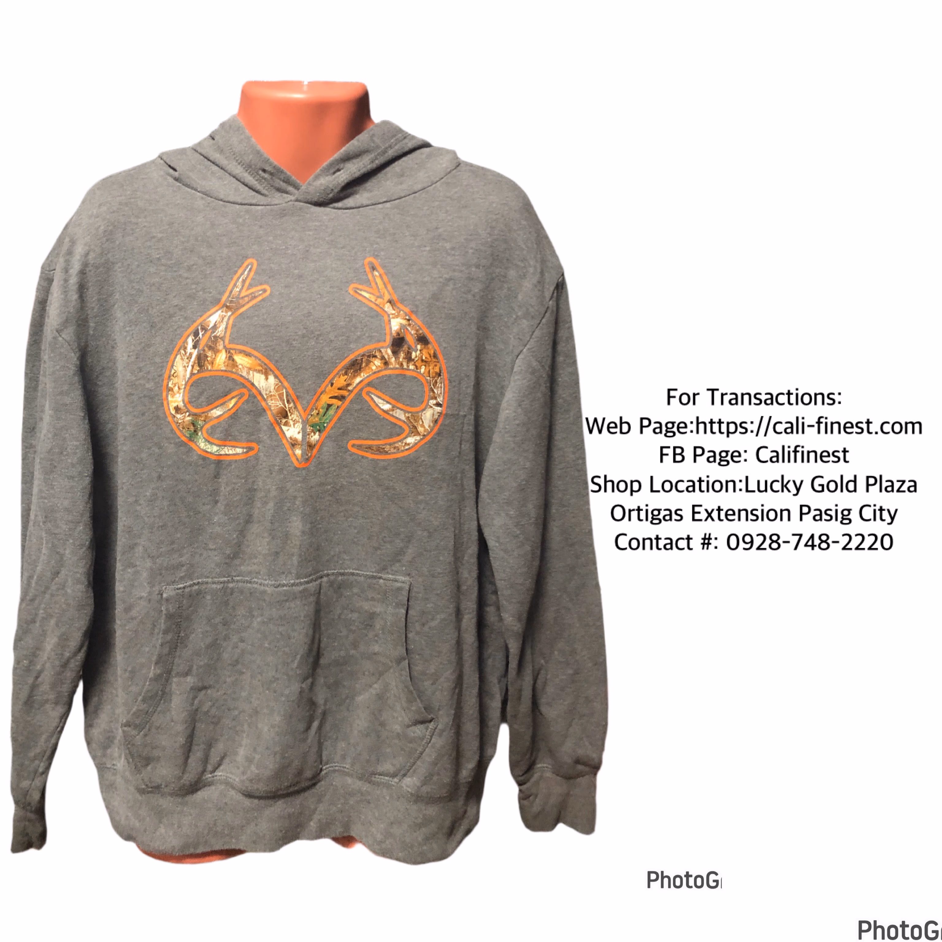Real Tree Gray Hoodie Jacket For Men 